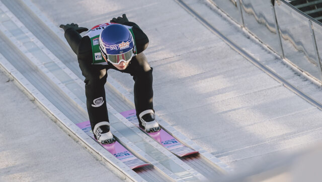 robedurchgang Garmisch-Partenkirchen bei der Vierschanzentournee 2024/25 – Skispringer auf der Olympiaschanze